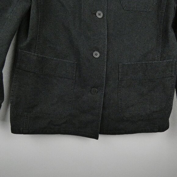 Comme Ca Ism Jacket Black Chore Canvas Womens Large Cotton Pockets Japanese - Picture 4 of 13